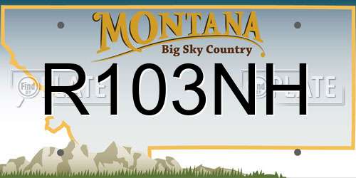 R103NH Montana License Plate