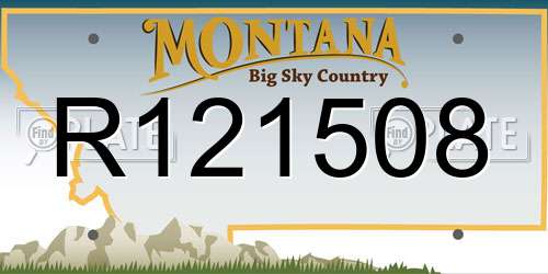 R121508 Montana License Plate