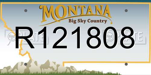 R121808 Montana License Plate