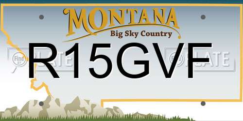 R15GVF Montana License Plate
