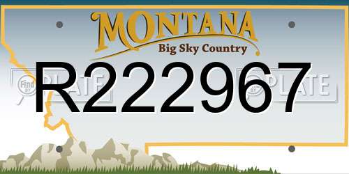 R222967 Montana License Plate