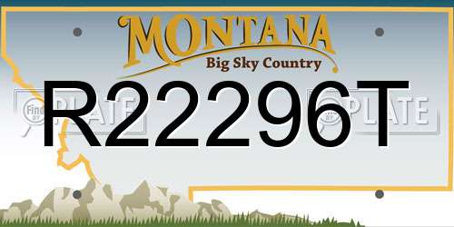 R22296T Montana License Plate