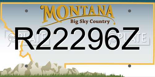 R22296Z Montana License Plate