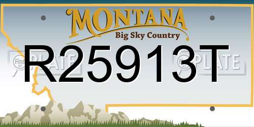 R25913T Montana License Plate
