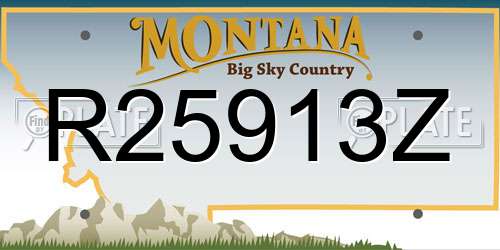 R25913Z Montana License Plate