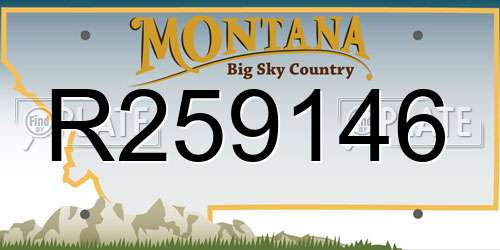 R259146 Montana License Plate