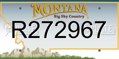 R272967 Montana License Plate