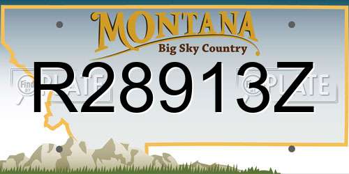 R28913Z Montana License Plate