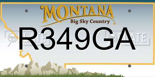 R349GA Montana License Plate
