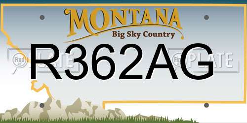 R362AG Montana License Plate