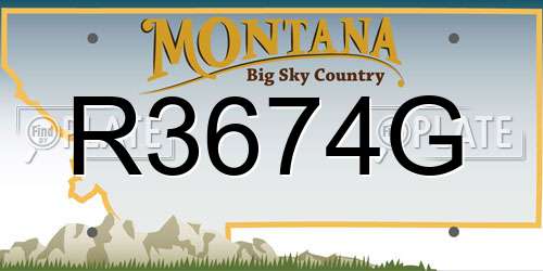 R3674G Montana License Plate
