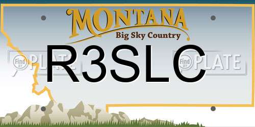 R3SLC Montana License Plate