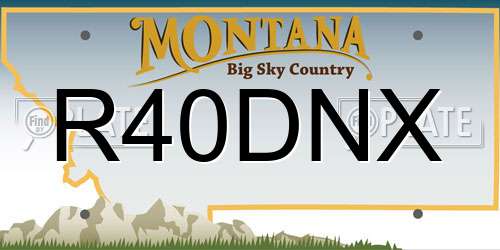 R40DNX Montana License Plate