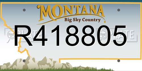 R418805 Montana License Plate