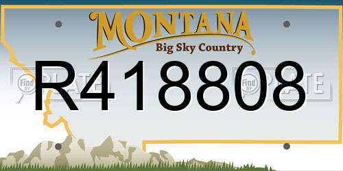 R418808 Montana License Plate