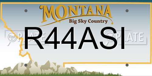R44ASI Montana License Plate
