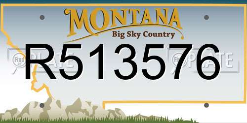 R513576 Montana License Plate