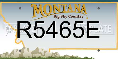 R5465E Montana License Plate