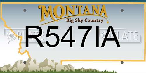 R547IA Montana License Plate