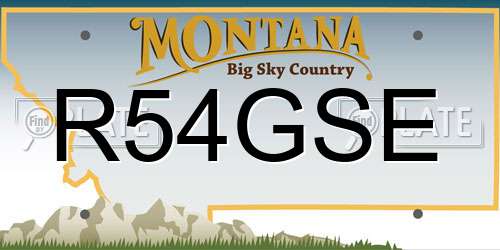 R54GSE Montana License Plate