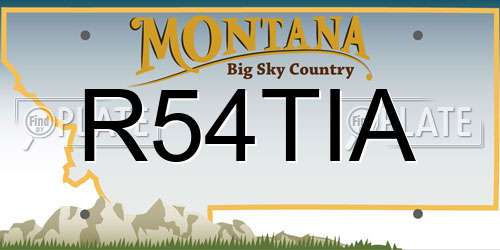 R54TIA Montana License Plate