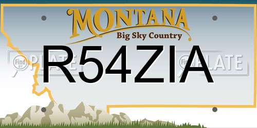 R54ZIA Montana License Plate