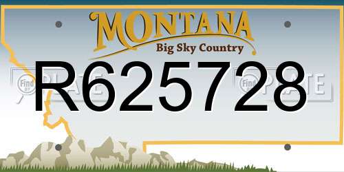 R625728 Montana License Plate