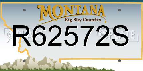 R62572S Montana License Plate