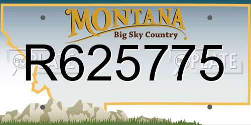 R625775 Montana License Plate