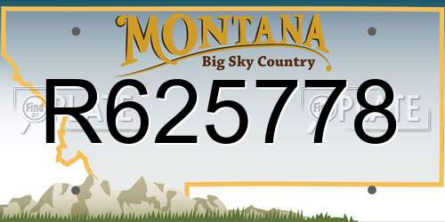 R625778 Montana License Plate