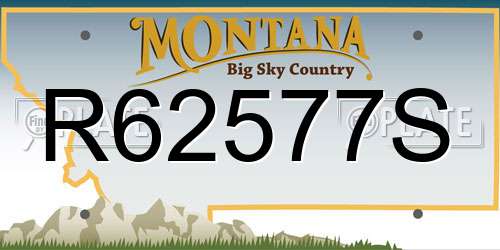 R62577S Montana License Plate