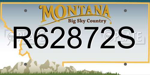 R62872S Montana License Plate