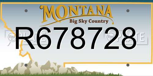 R678728 Montana License Plate