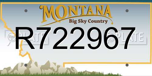 R722967 Montana License Plate
