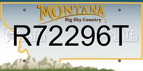 R72296T Montana License Plate
