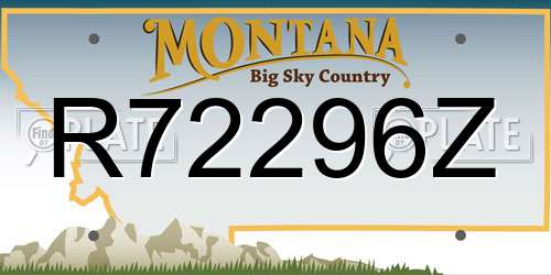 R72296Z Montana License Plate