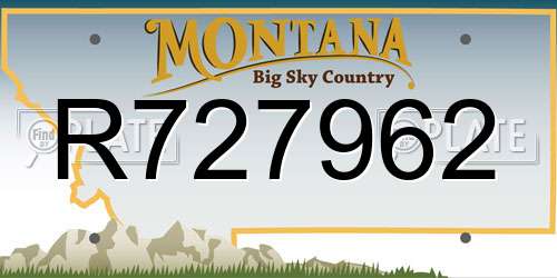 R727962 Montana License Plate