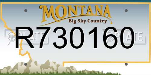 R730160 Montana License Plate