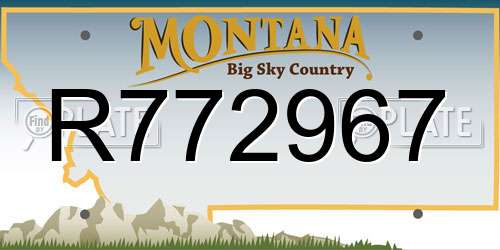 R772967 Montana License Plate
