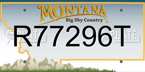 R77296T Montana License Plate