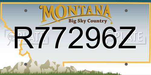 R77296Z Montana License Plate