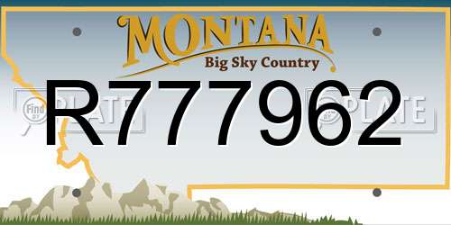 R777962 Montana License Plate