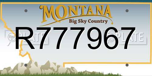 R777967 Montana License Plate