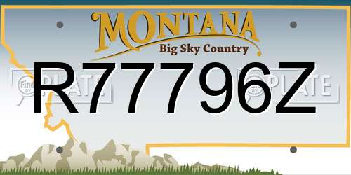 R77796Z Montana License Plate