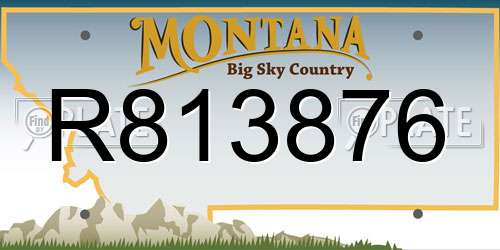 R813876 Montana License Plate