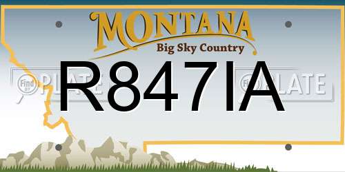 R847IA Montana License Plate