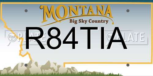 R84TIA Montana License Plate