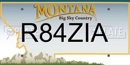 R84ZIA Montana License Plate
