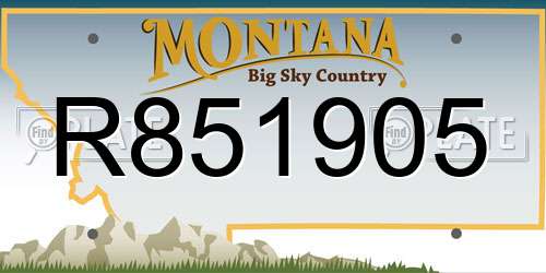R851905 Montana License Plate
