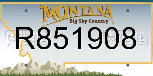R851908 Montana License Plate